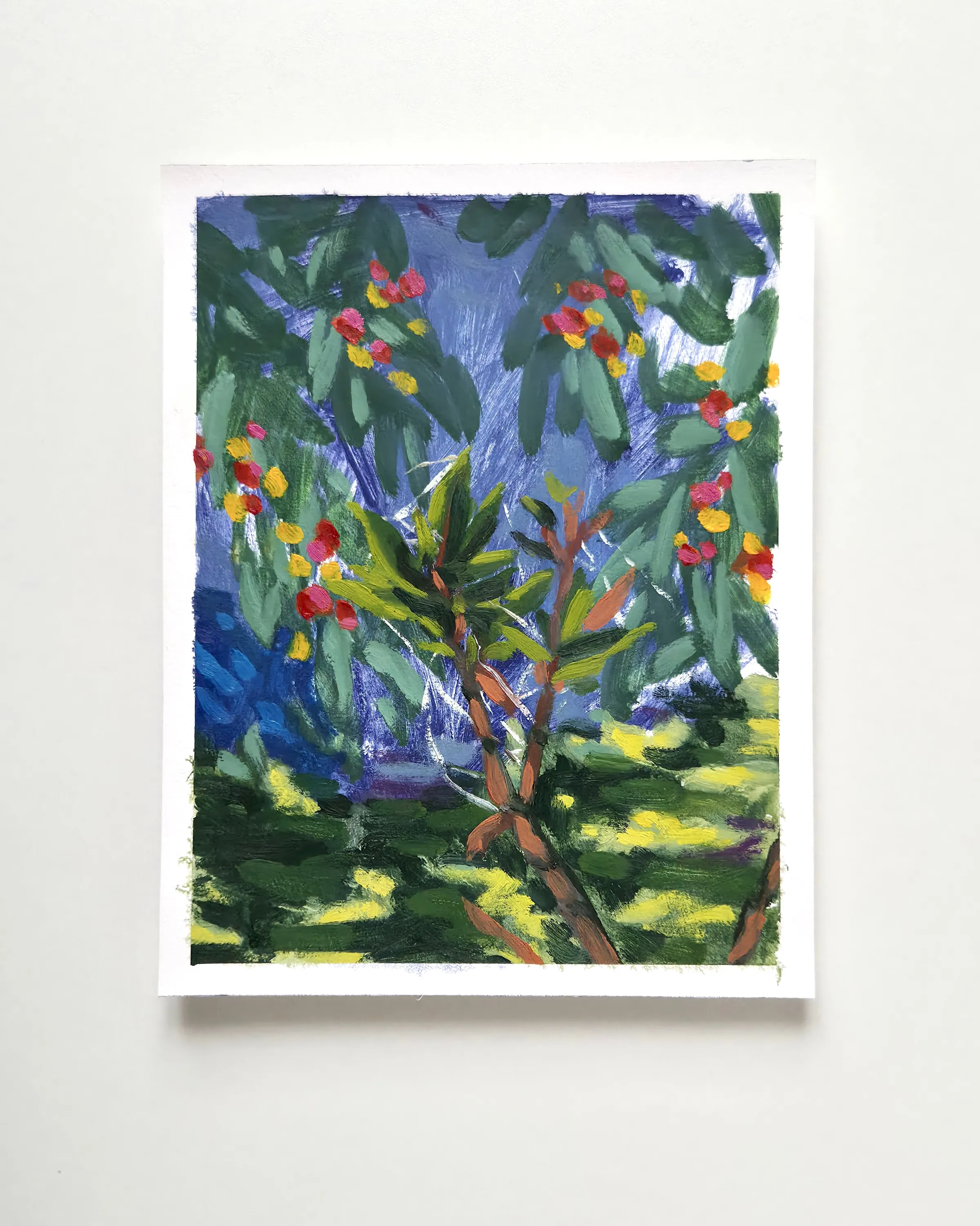 Toile d'araignée et jardin  — Huile sur papier 
29 cm x 21 cm 
2026