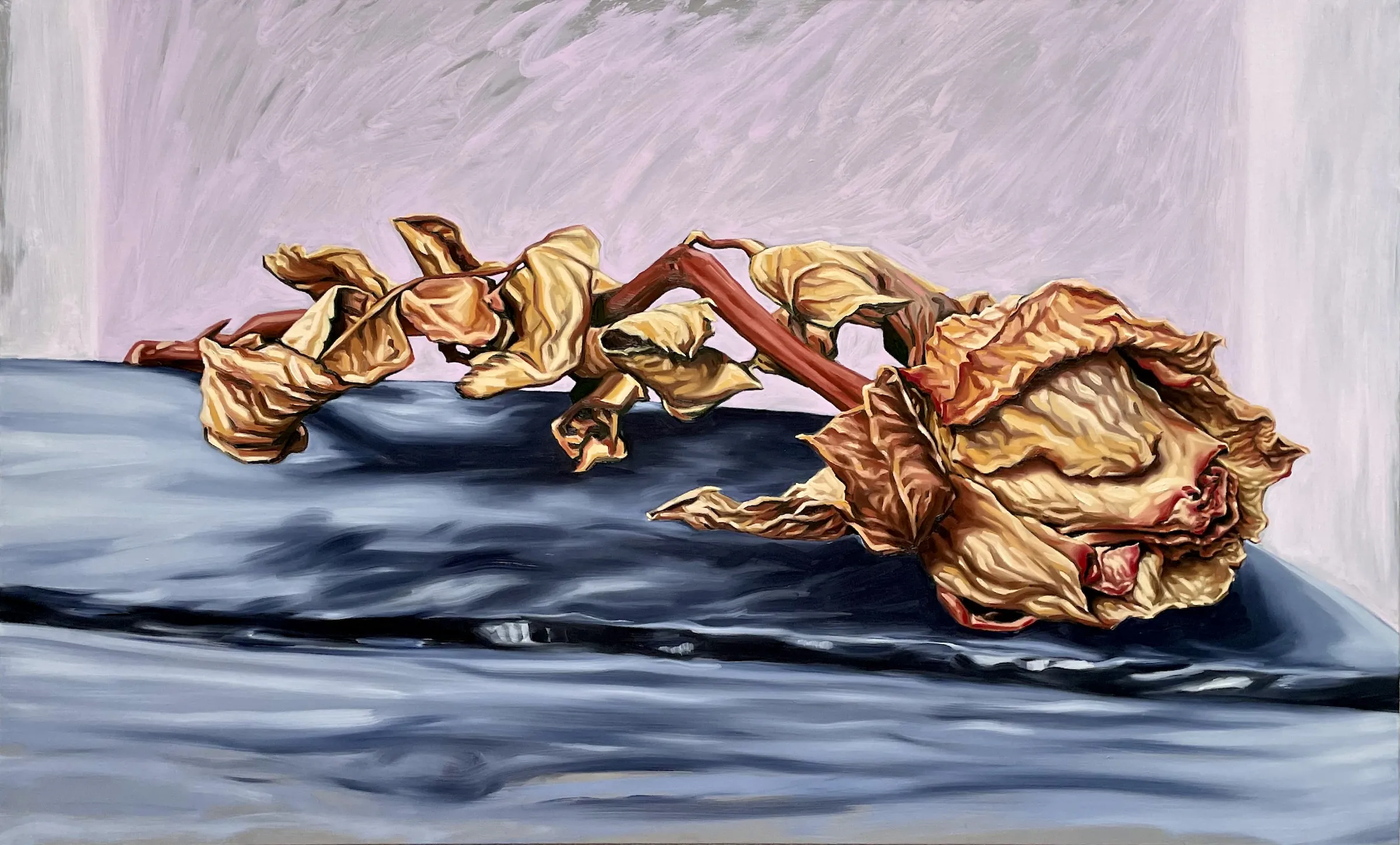 Rose funéraire — Huile sur toile
148 cm x 91 cm 
2025